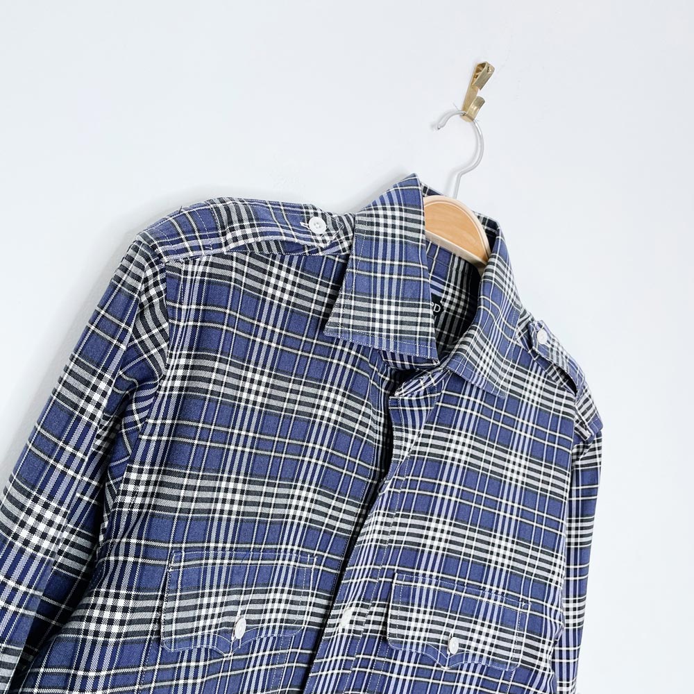 tom ford plaid epaulette utility shirt