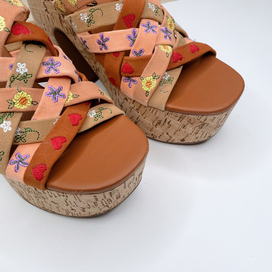 free people lisbon sandbar suede hippie platform sandals - size 39