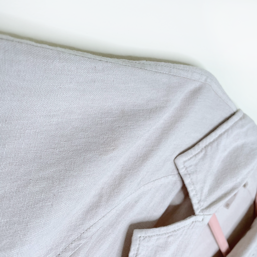 free people tan joani linen-blend jacket - size xs