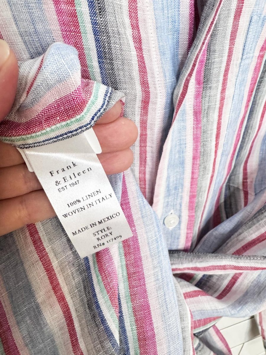 frank and eileen 100% linen rory maxi shirt dress - good market thrift store