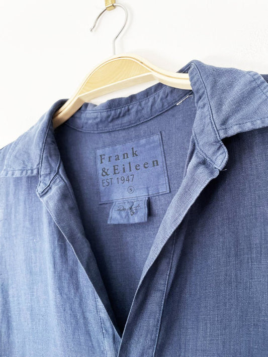 frank & eileen daphne 100% linen collared maxi dress - good market thrift store