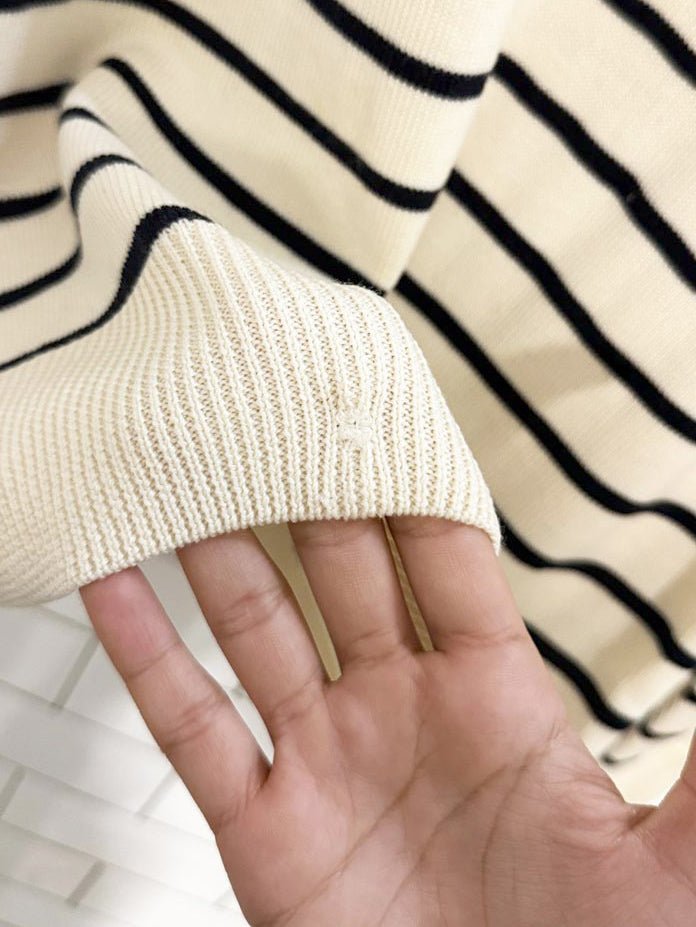 fred perry 100% merino wool nautical stripe knit sweater - good market thrift store