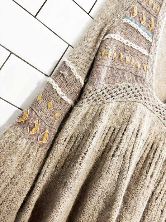 free people boho mohair - blend bell sleeve knit sweater - good market thrift store