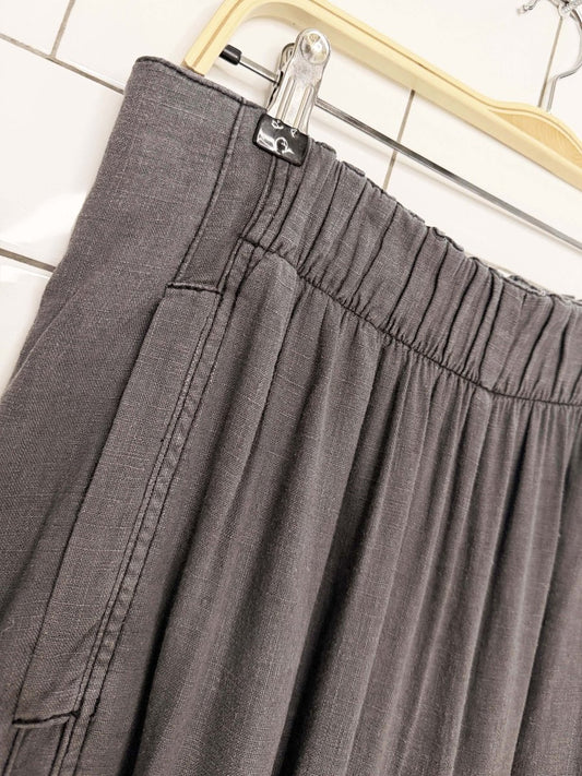free people days end linen-blend casual wide leg pant - good market thrift store