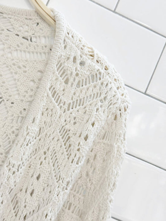 freshman 1996 crochet open knit long cardigan - good market thrift store