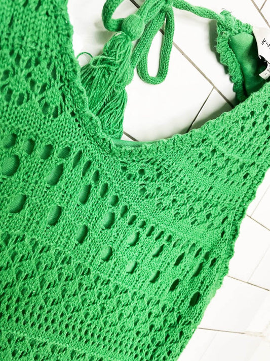 freshman 1996 crochet sleeveless midi dress - good market thrift store
