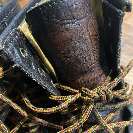 frye lace up leather combat boots - size 8