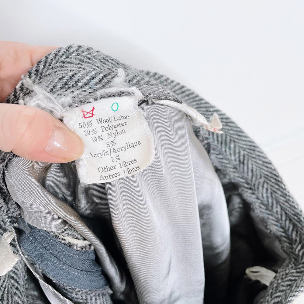 vintage galliano wool tweed pleat skirt