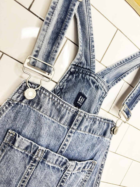 gap raw hem denim overall shorts - good market thrift store