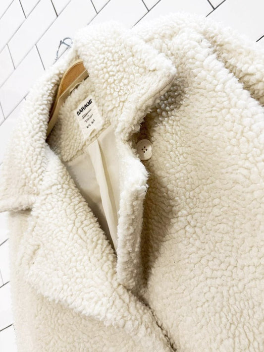 garage oversized sherpa teddy coat - good market thrift store