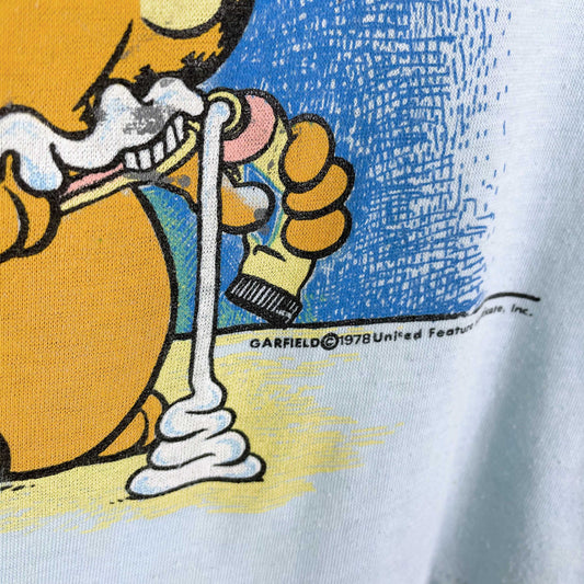 vintage 70s garfield ringer tee - size small