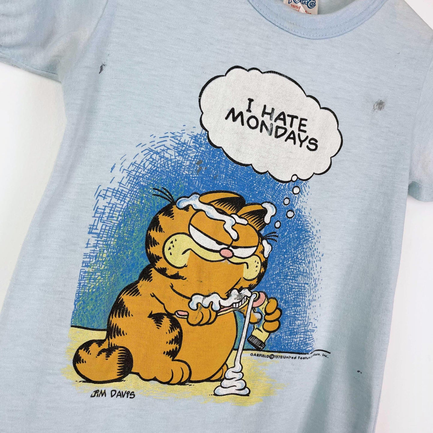 vintage 70s garfield ringer tee - size small