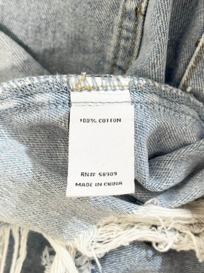 GB distressed oversized boxy denim jacket - good market thrift store