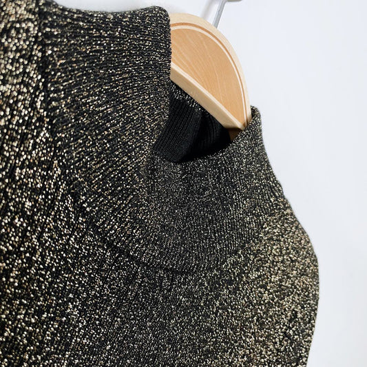 vintage louben II gold metallic knit ss top