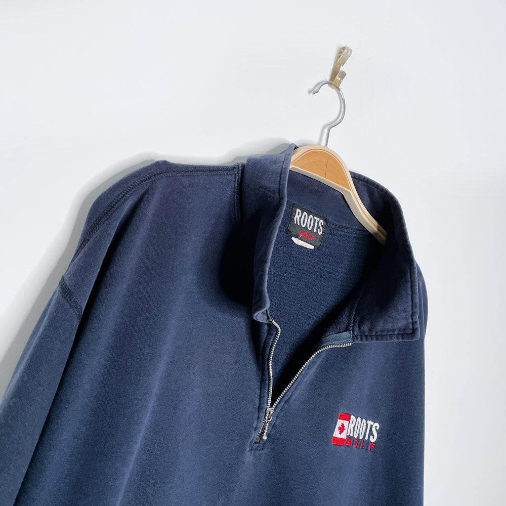 vintage 00s roots golf 1/4 zip relaxed sweatshirt