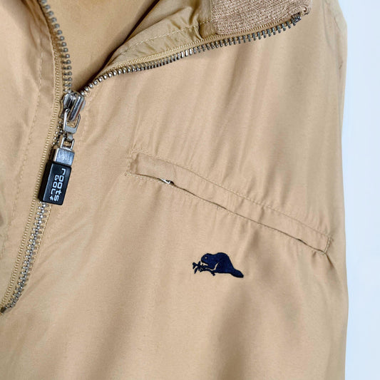 vintage 00s roots golf 1/4 zip pullover windbreaker