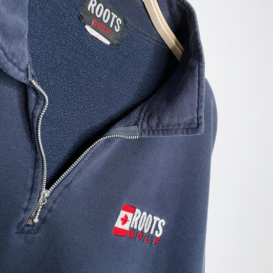 vintage 00s roots golf 1/4 zip relaxed sweatshirt