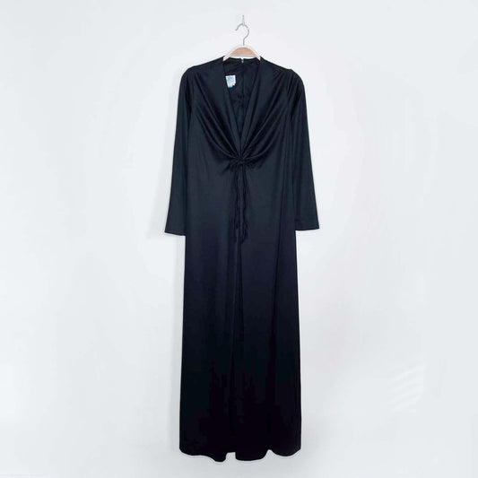 vintage henry allen black tie front gown - size small