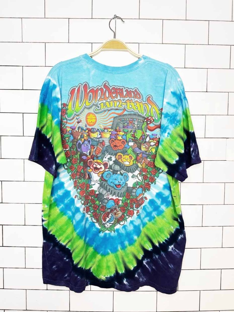 grateful dead wonderland tie dye band tee | liquid blue - good market thrift store