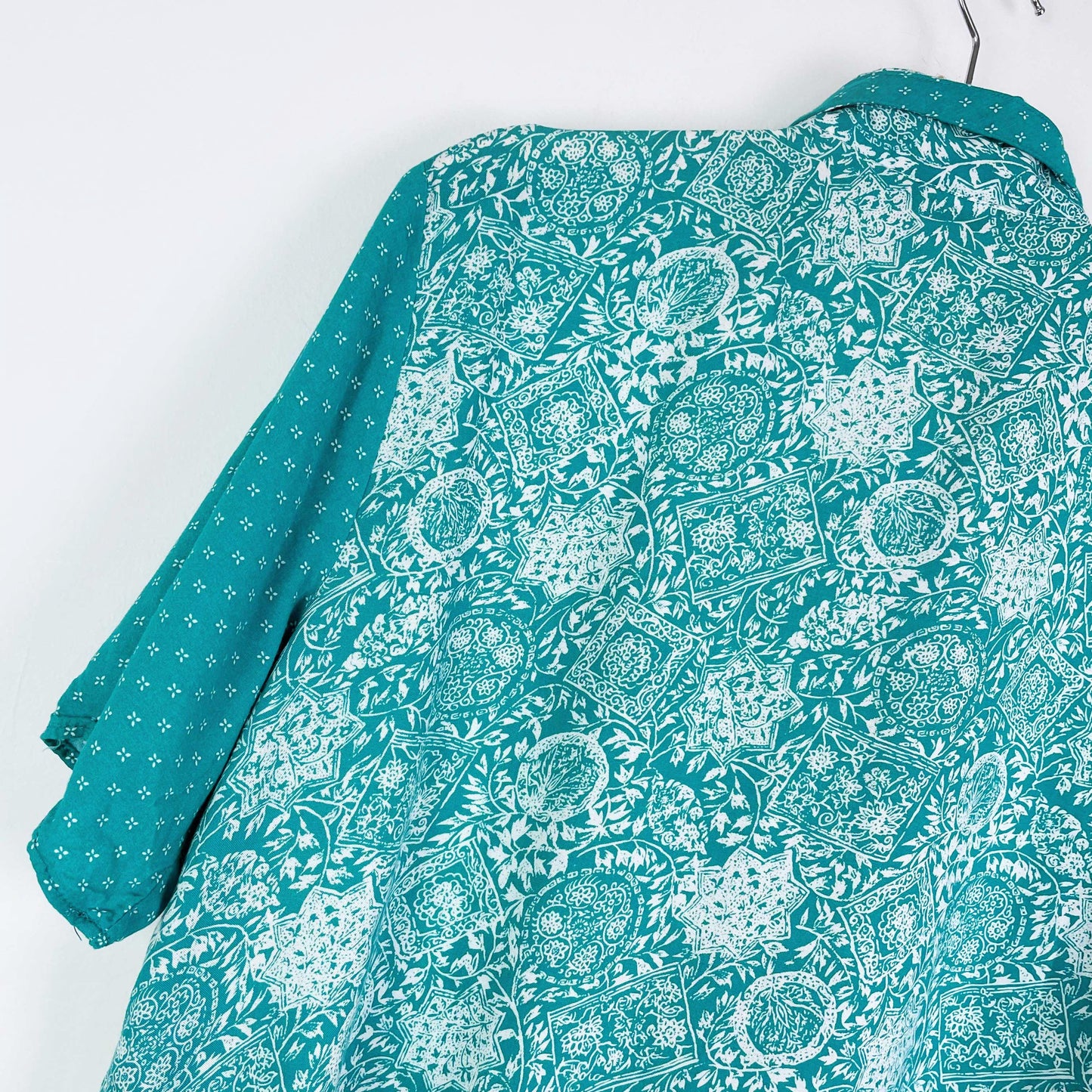 vintage 80s ashley taylor scarf print camp shirt and midi skirt set