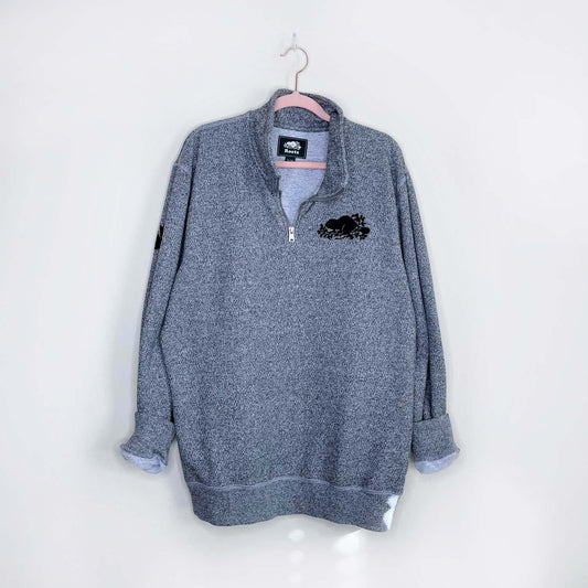 roots salt & pepper 1/4 zip sweatshirt - size xl