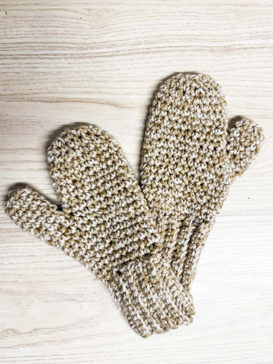 hand knit chunky mittens - good market thrift store