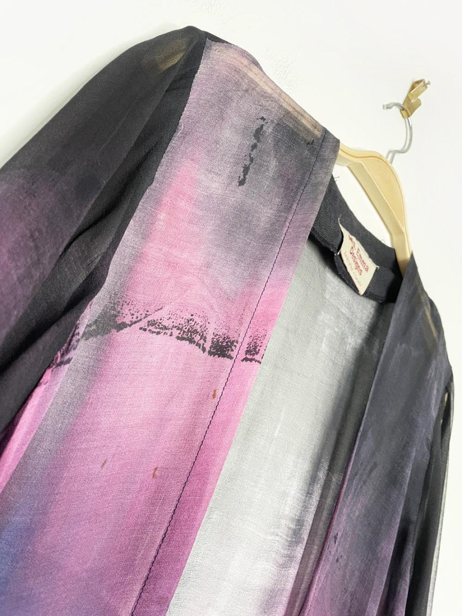 handmade watercolour tie dye silk chiffon duster robe - good market thrift store
