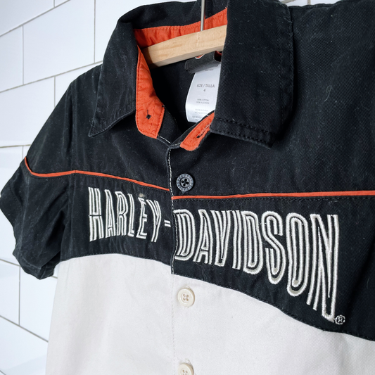 baby harley davidson button down shirt - size 4