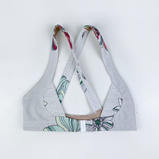 lululemon floral print front clasp harness bra - size xs