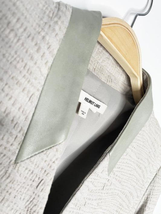 helmut lang lamb leather strong shoulder blazer | made in USA - good market thrift store