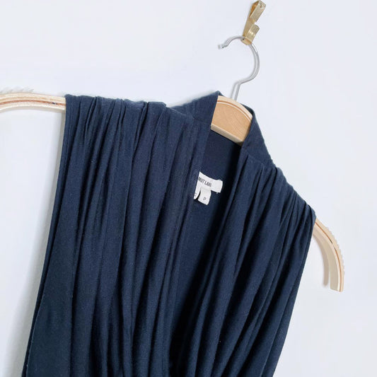 helmut lang ruched drape modal midi dress