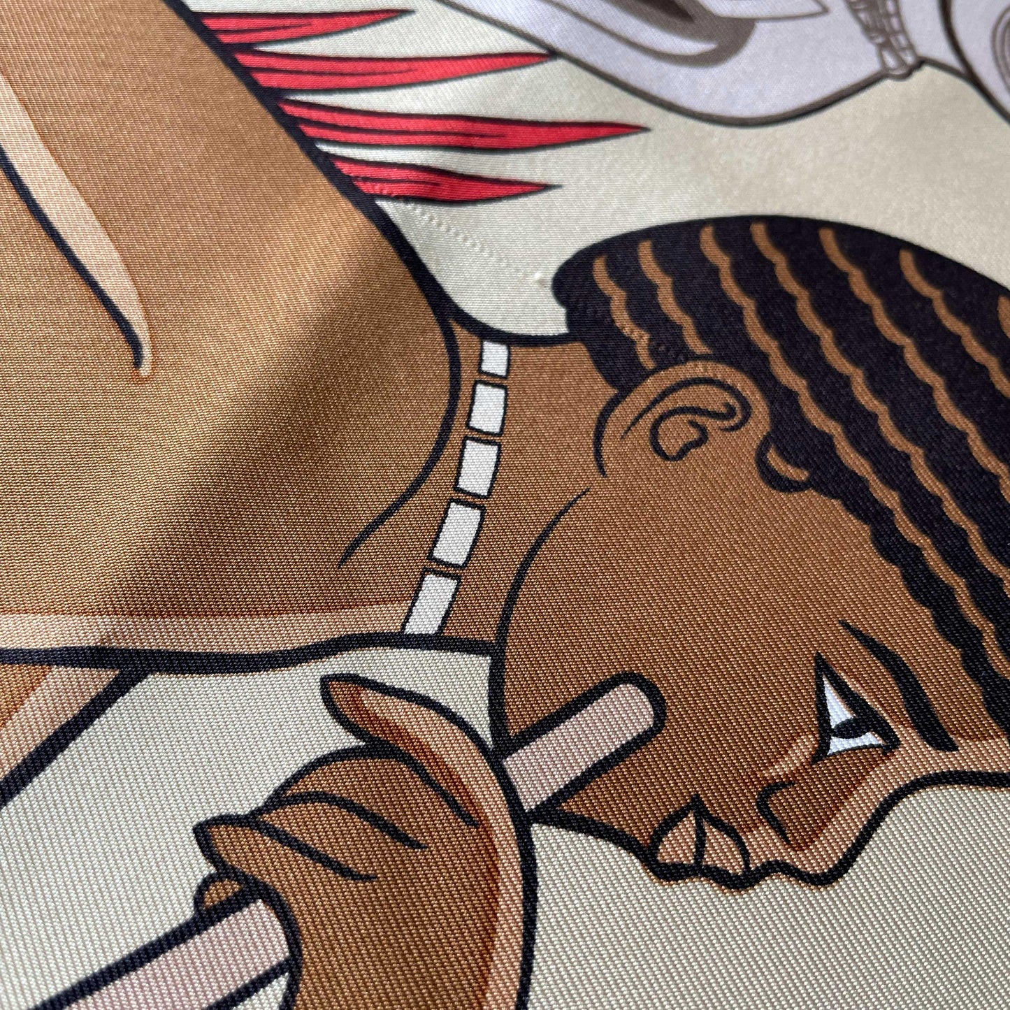 vintage hermès 100% silk hand-rolled scarf