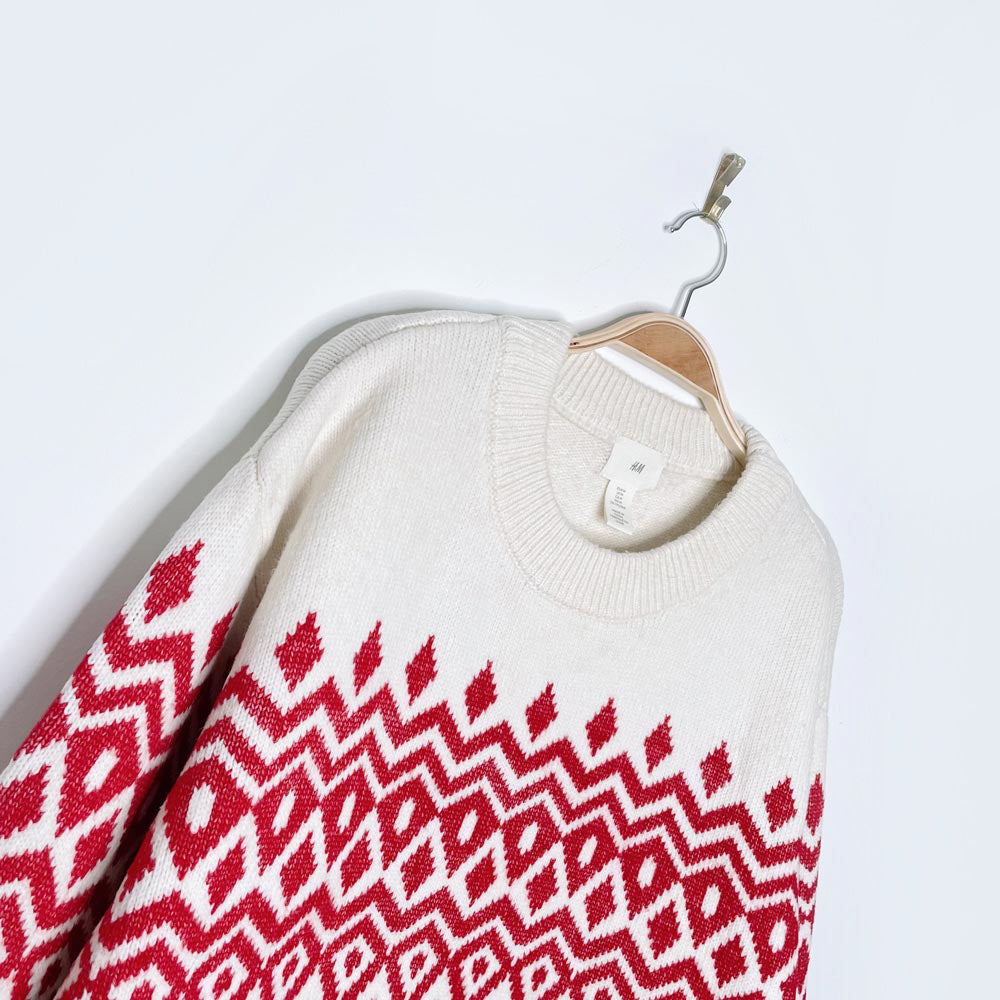 h&m fair isle holiday knit sweater