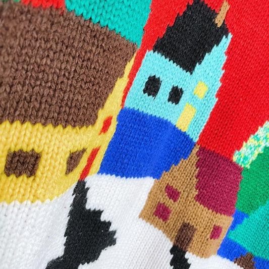 vintage hand knit ski village realxed crew