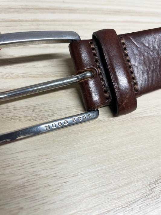 hugo boss brown leather belt - good market thrift store