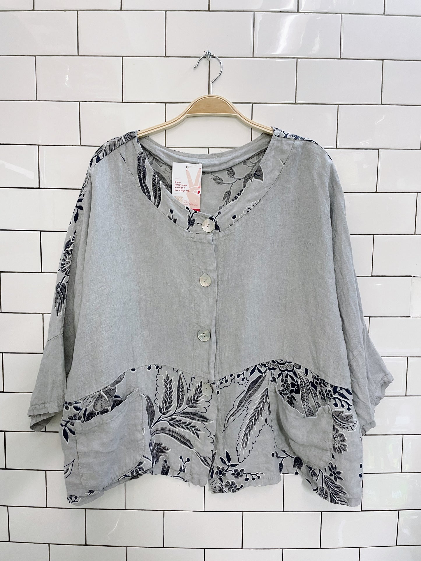 made in italy 100% linen boxy shirt