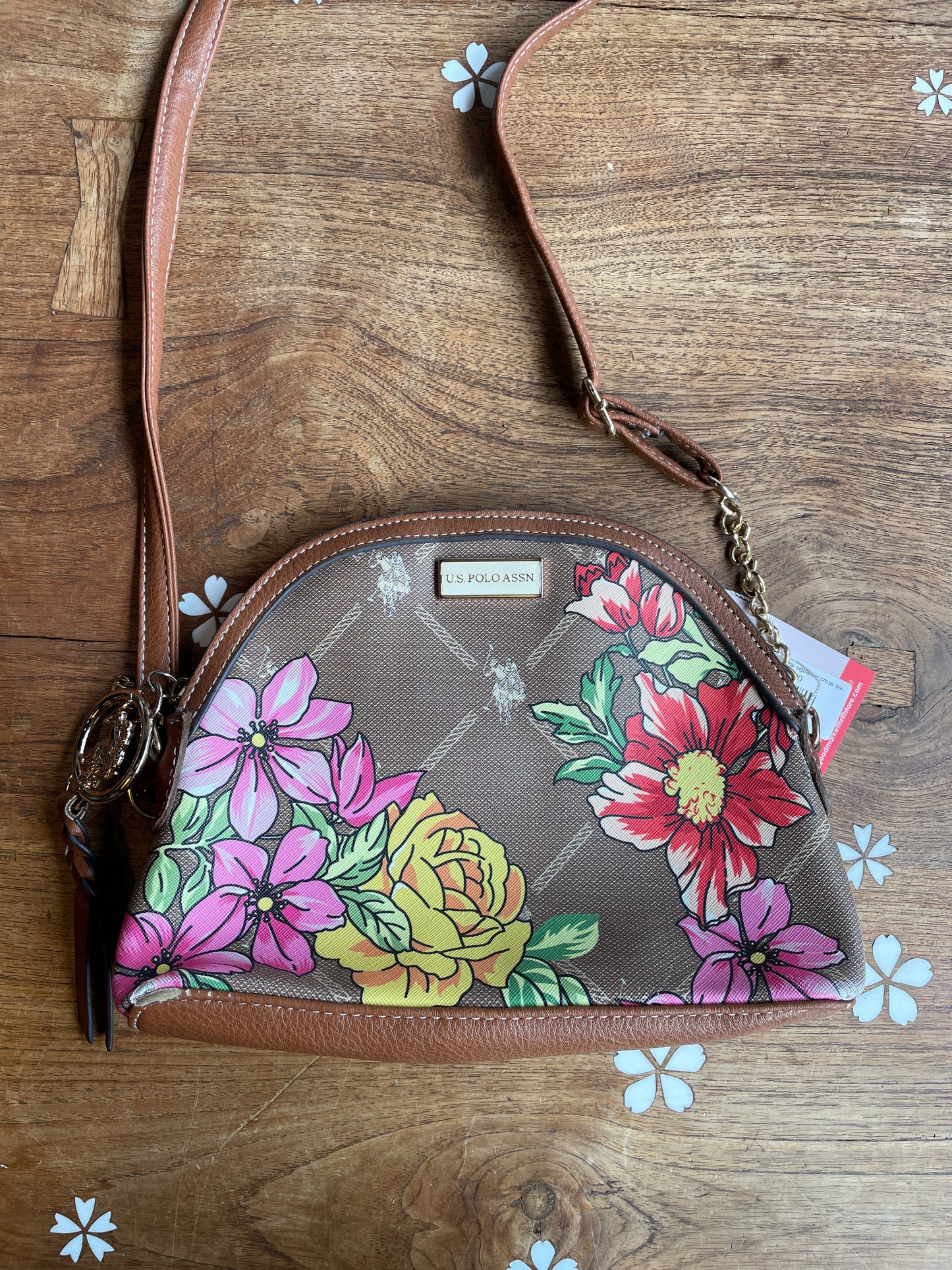 us polo assassin floral signature cross body