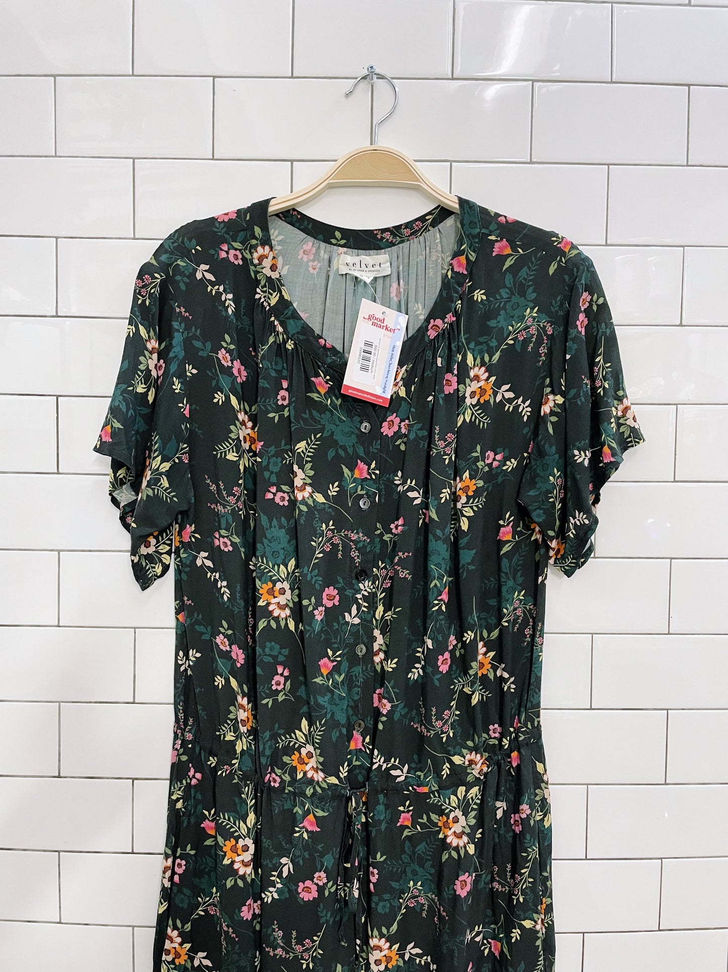 graham & spencer joyce floral short sleeve jumpsuit