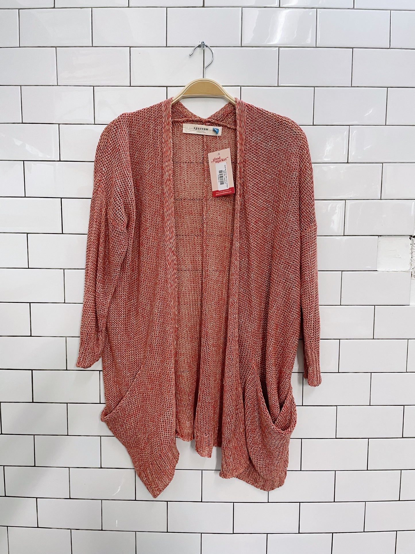 sparrow hemp open knit cardigan