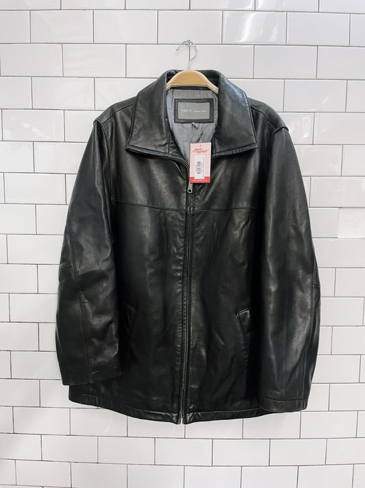 apt 9 butter leather minimal zip jacket