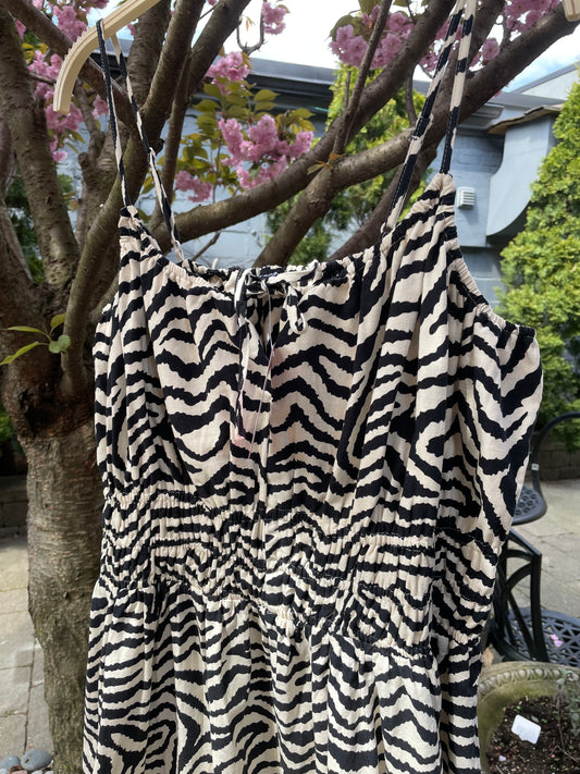 nwot lily morgan zebra stripe maxi dress