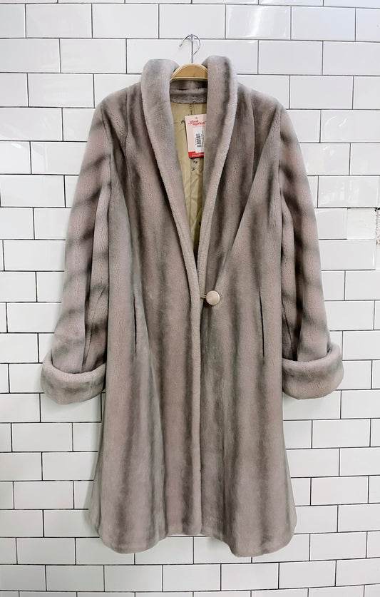 vintage mink magic faux fur long jacket