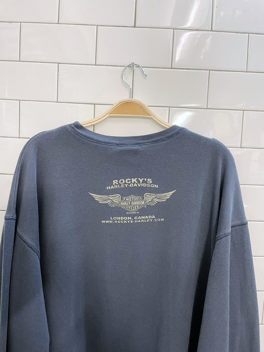 vintage harley davidson waffle long sleeve