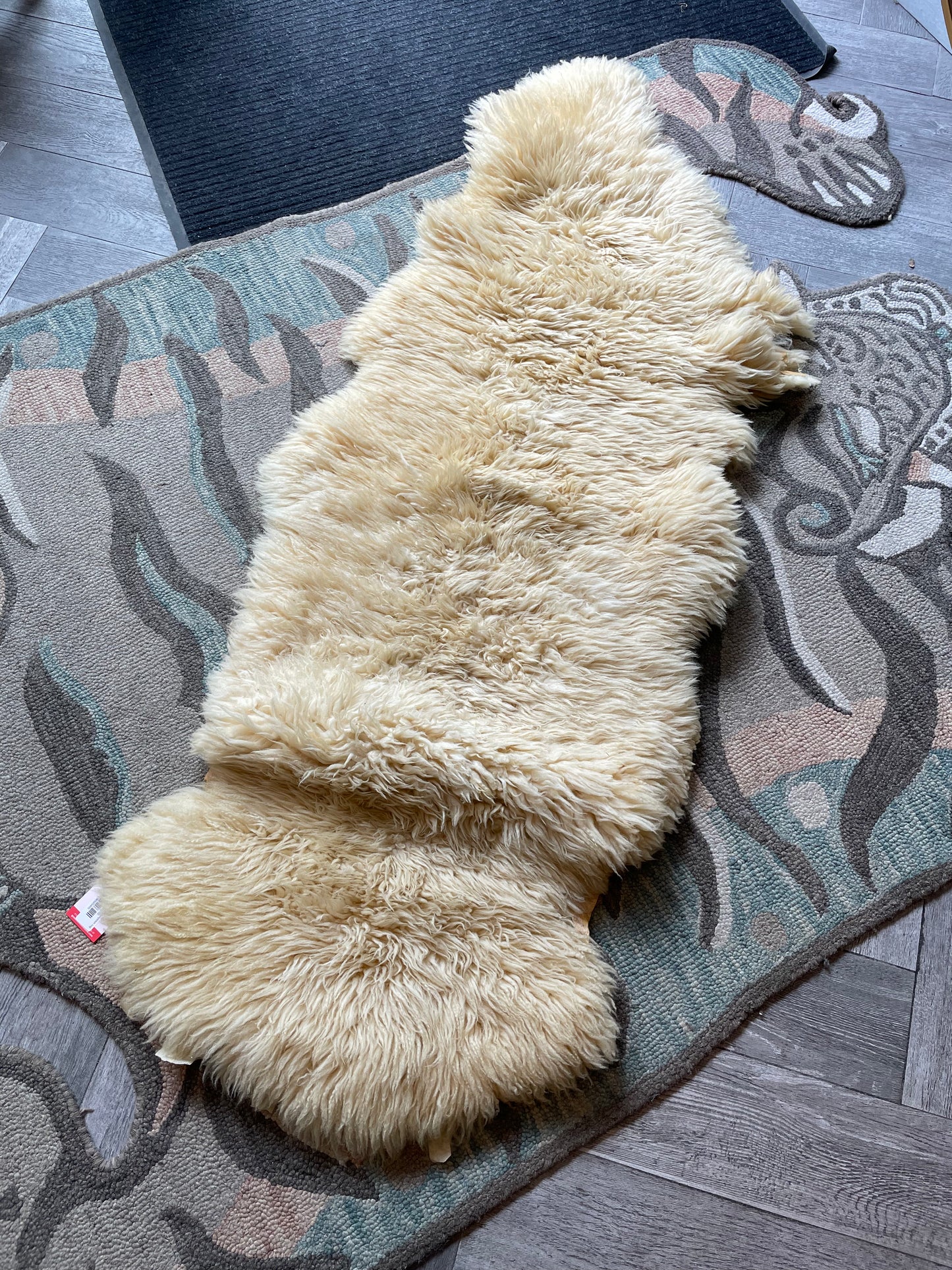 vintage large sheepskin rug