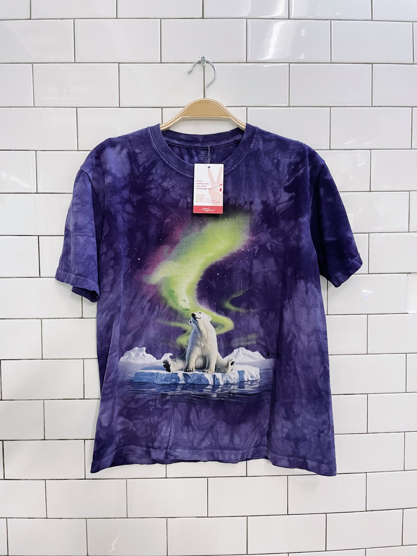 the mountain polar bear northern lights tee