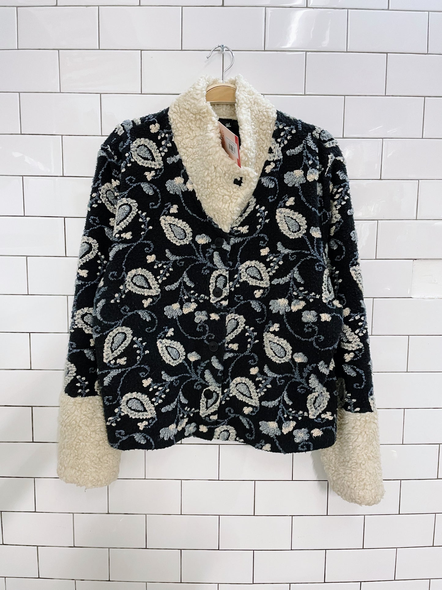 vintage 00s tib design paisley fleece jacket