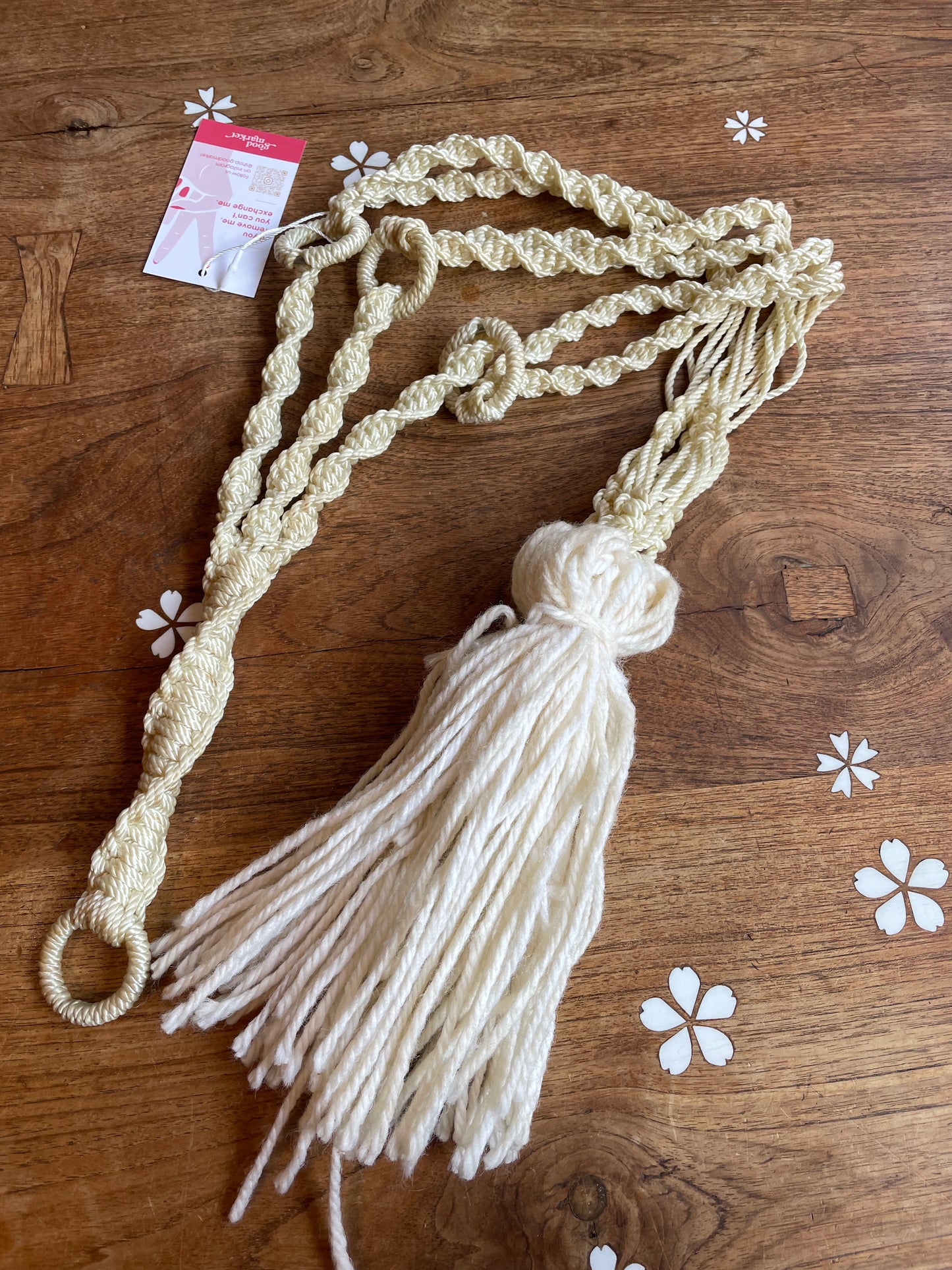 vintage macrame jute plant hanger