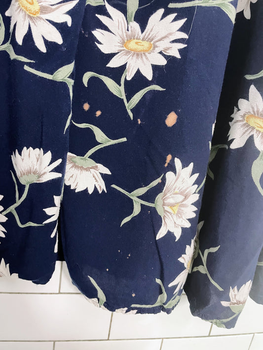 vintage 00s daisy midi shirt dress