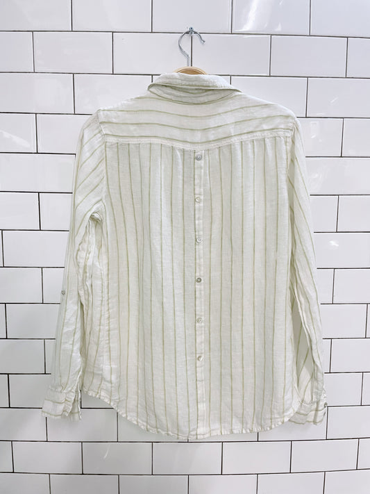 sigrid olsen linen button back shirt