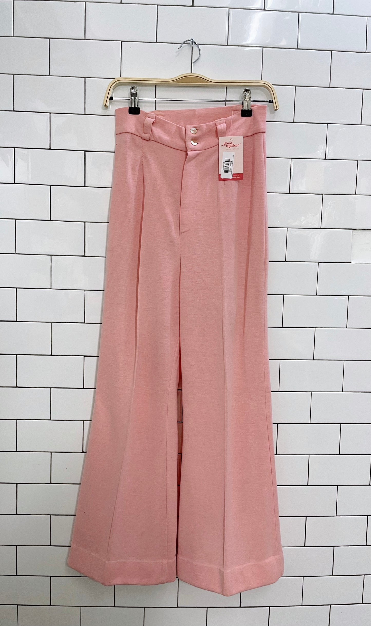 vintage 70s courtelle tricot knit bell bottom trousers